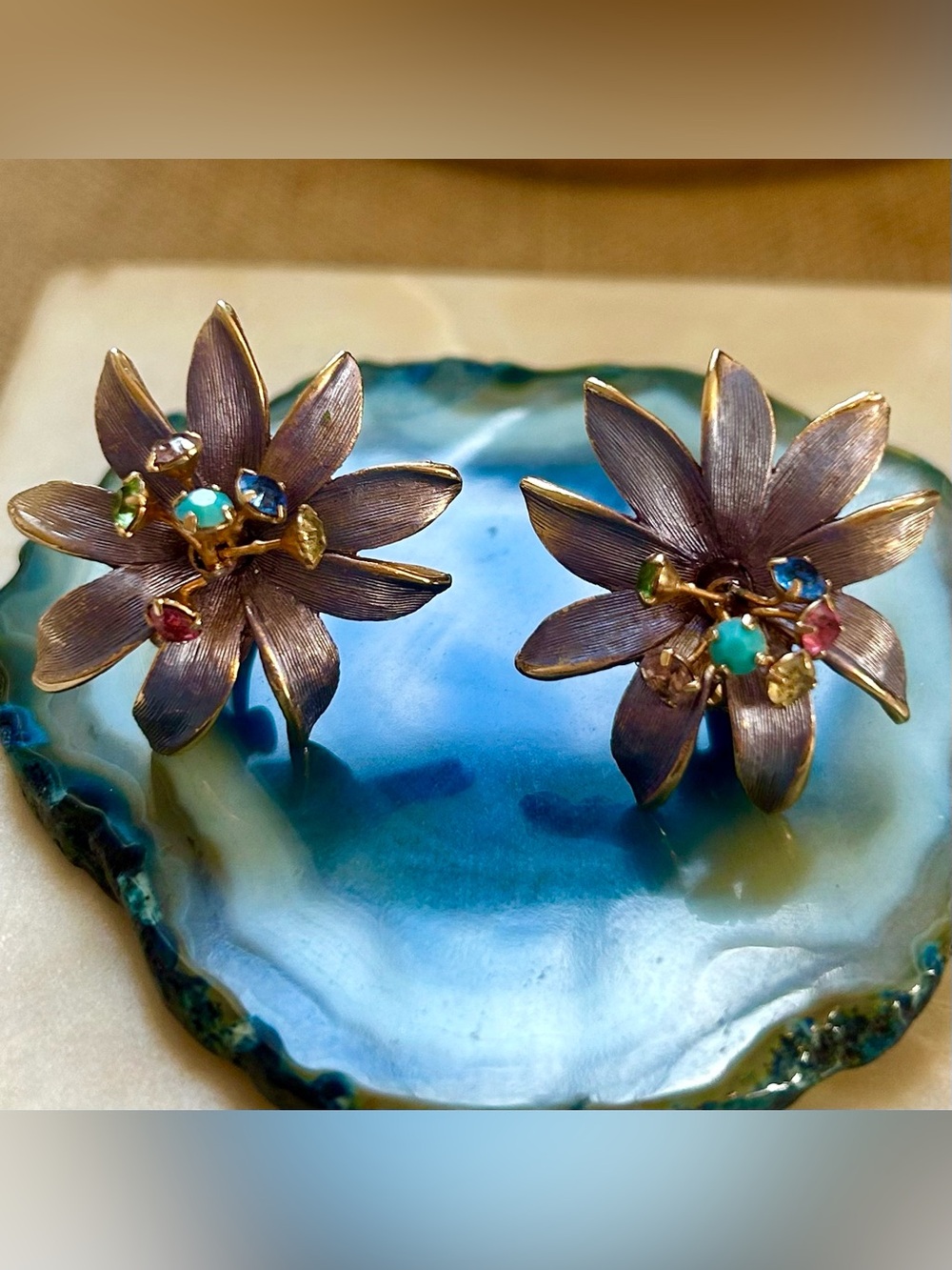Vintage Park Lane Flower Earrings Clip-ons